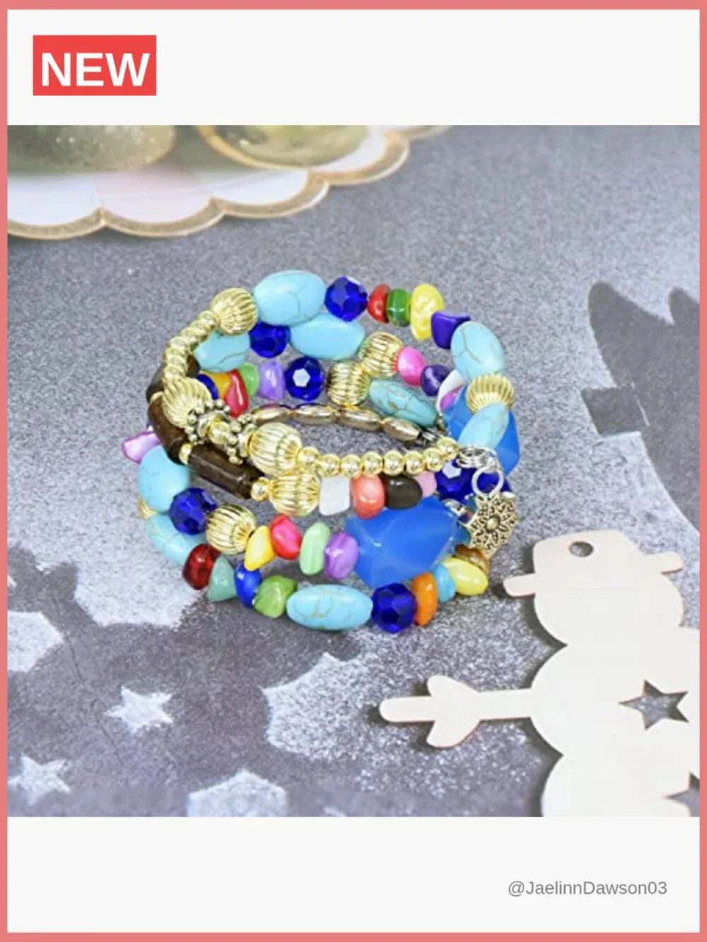 Boho Multilayer Agate Beads Charm Bracelet Bangle